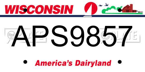 APS9857 Wisconsin License Plate