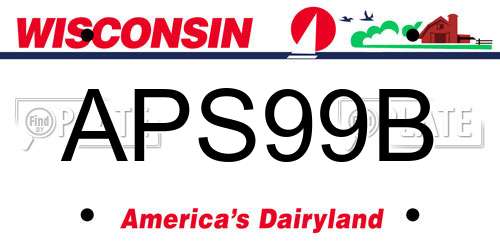 APS99B Wisconsin License Plate