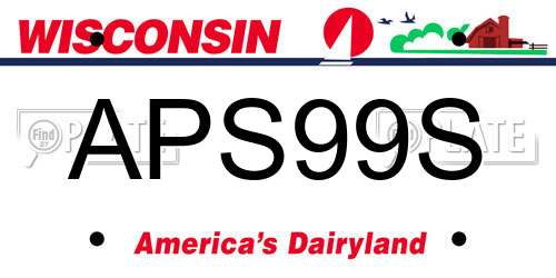 APS99S Wisconsin License Plate