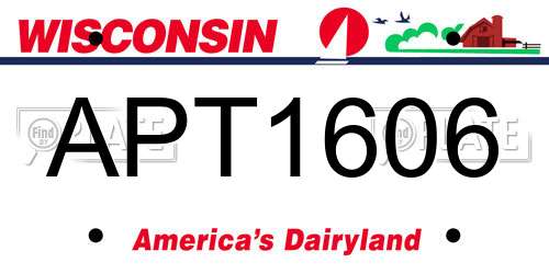 APT1606 Wisconsin License Plate