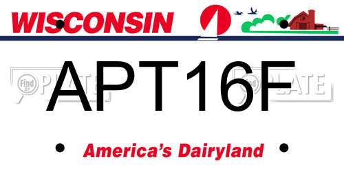 APT16F Wisconsin License Plate