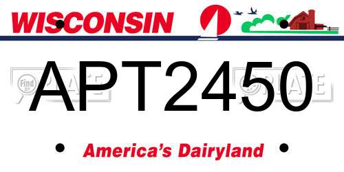APT2450 Wisconsin License Plate