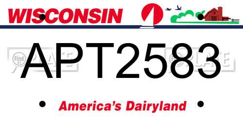 APT2583 Wisconsin License Plate