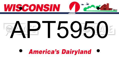 APT5950 Wisconsin License Plate