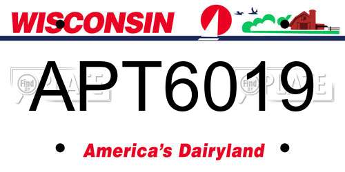 APT6019 Wisconsin License Plate