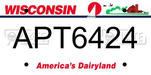 APT6424 Wisconsin License Plate