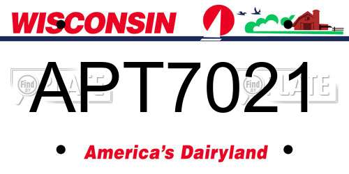 APT7021 Wisconsin License Plate