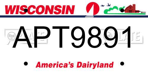APT9891 Wisconsin License Plate