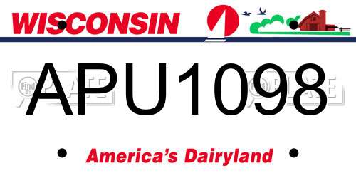 APU1098 Wisconsin License Plate
