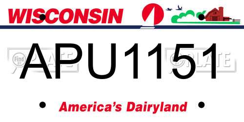 APU1151 Wisconsin License Plate