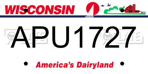 APU1727 Wisconsin License Plate