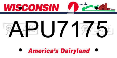 APU7175 Wisconsin License Plate