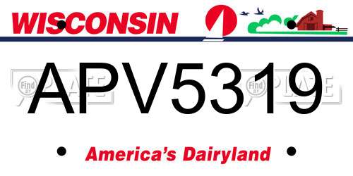 APV5319 Wisconsin License Plate