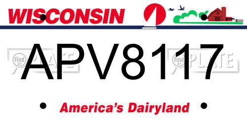 APV8117 Wisconsin License Plate