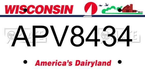 APV8434 Wisconsin License Plate