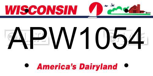 APW1054 Wisconsin License Plate
