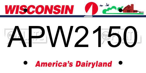 APW2150 Wisconsin License Plate