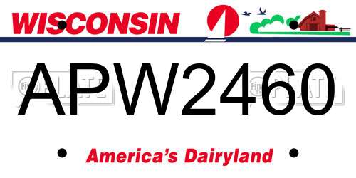 APW2460 Wisconsin License Plate