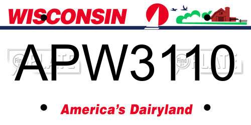 APW3110 Wisconsin License Plate