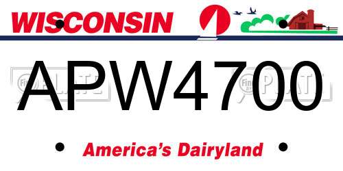 APW4700 Wisconsin License Plate