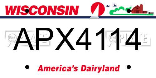 APX4114 Wisconsin License Plate