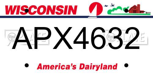 APX4632 Wisconsin License Plate