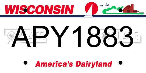 APY1883 Wisconsin License Plate