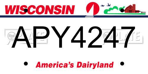 APY4247 Wisconsin License Plate