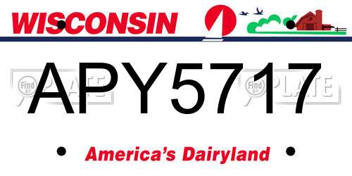 APY5717 Wisconsin License Plate