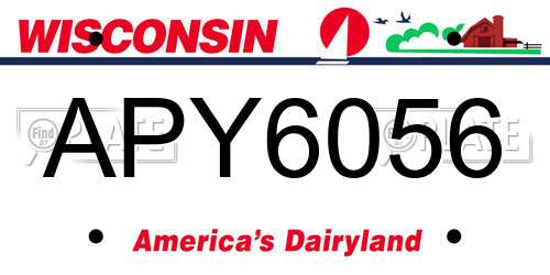 APY6056 Wisconsin License Plate