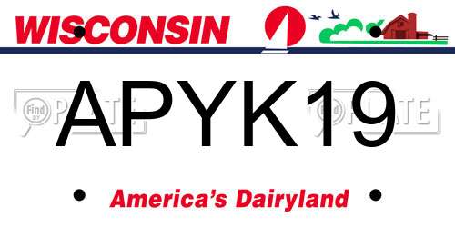 APYK19 Wisconsin License Plate