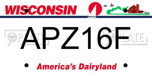 APZ16F Wisconsin License Plate