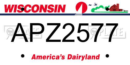 APZ2577 Wisconsin License Plate