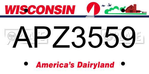 APZ3559 Wisconsin License Plate
