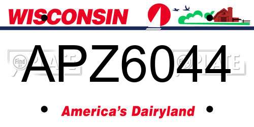 APZ6044 Wisconsin License Plate