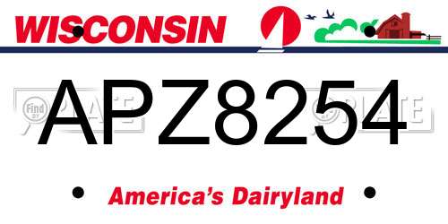 APZ8254 Wisconsin License Plate