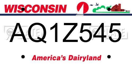 AQ1Z545 Wisconsin License Plate