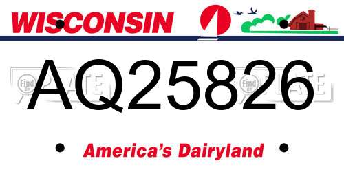 AQ25826 Wisconsin License Plate
