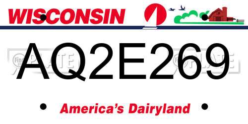 AQ2E269 Wisconsin License Plate