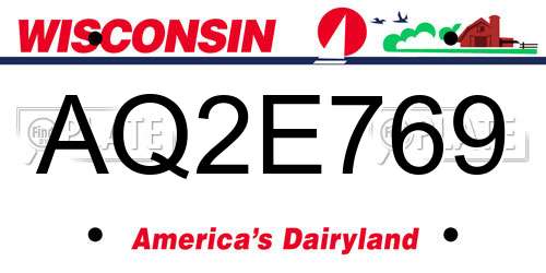 AQ2E769 Wisconsin License Plate