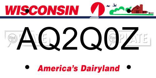 AQ2Q0Z Wisconsin License Plate