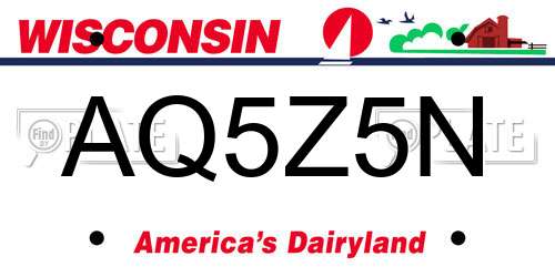 AQ5Z5N Wisconsin License Plate