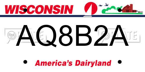 AQ8B2A Wisconsin License Plate