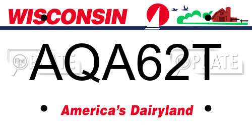 AQA62T Wisconsin License Plate