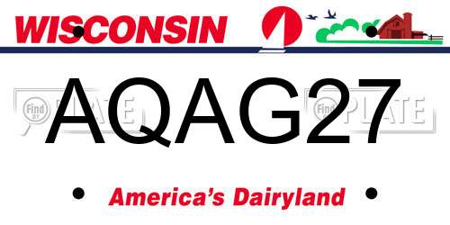 AQAG27 Wisconsin License Plate