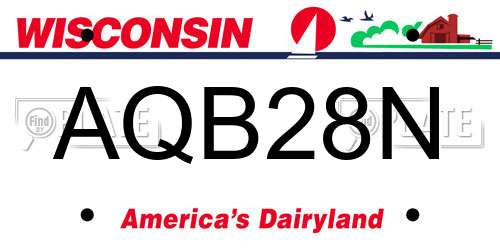 AQB28N Wisconsin License Plate