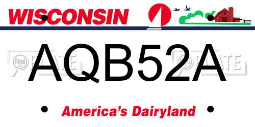 AQB52A Wisconsin License Plate