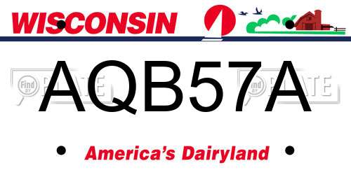 AQB57A Wisconsin License Plate