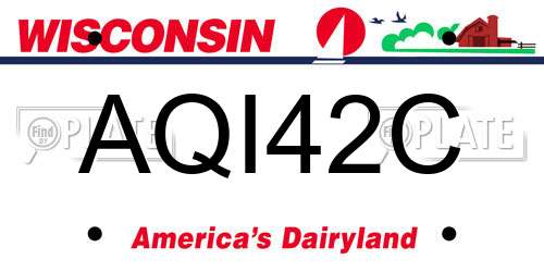 AQI42C Wisconsin License Plate