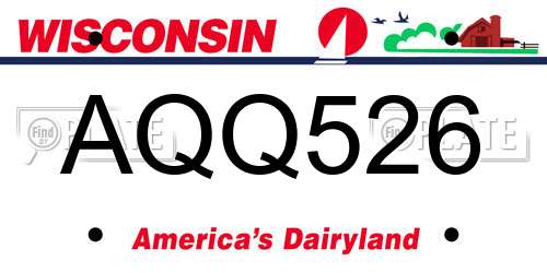 AQQ526 Wisconsin License Plate